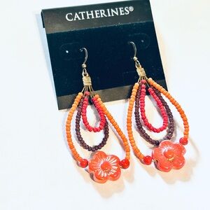 Catherines Vibrant Floral Beaded Earrings